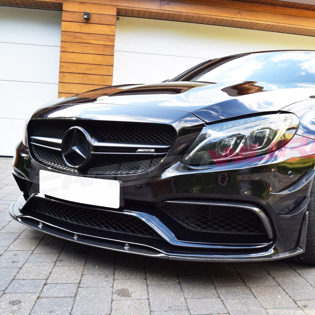 MERCEDES C63 CARBON FIBRE FRONT SPOILER EXTENSION