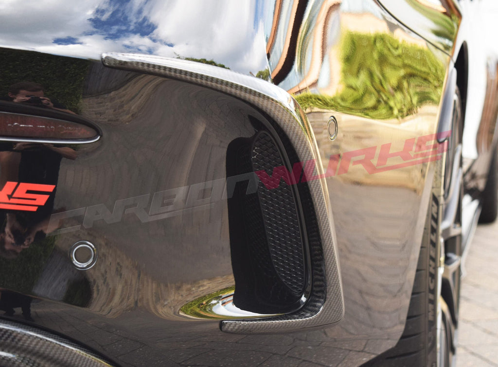 MERCEDES C63 COUPE CARBON FIBRE REAR BUMPER SPOILERS