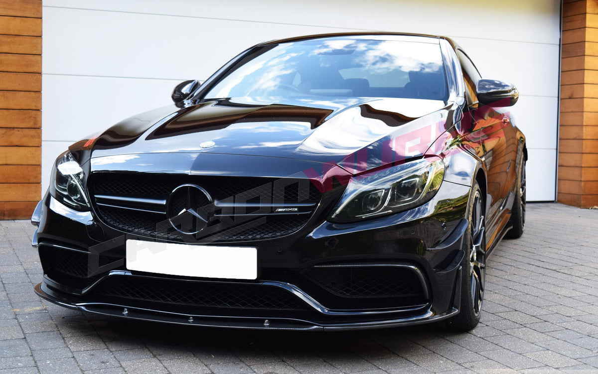 MERCEDES C63 CARBON FIBRE FRONT SPOILER EXTENSION