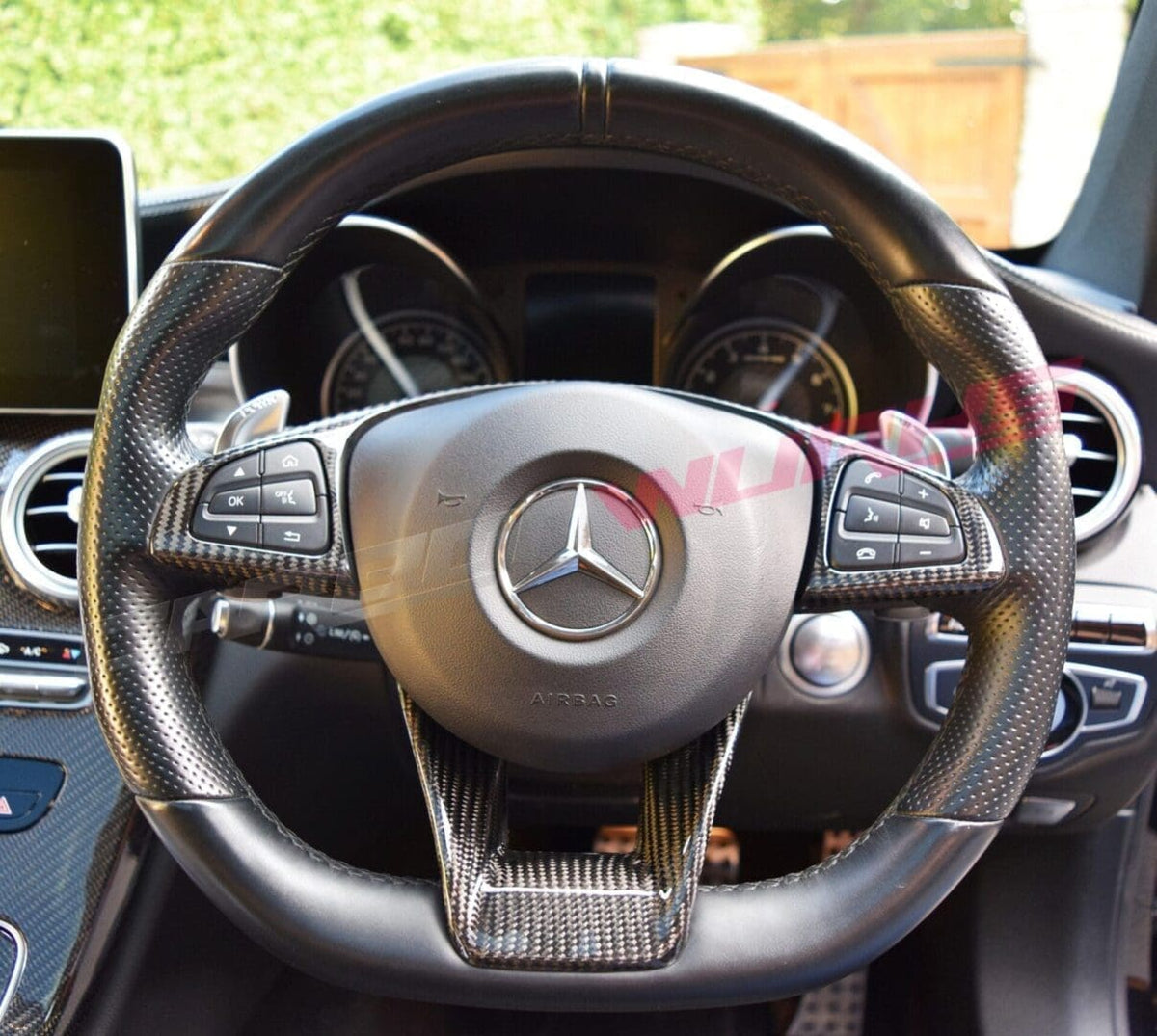 MERCEDES AMG CARBON FIBRE STEERING WHEEL TRIM