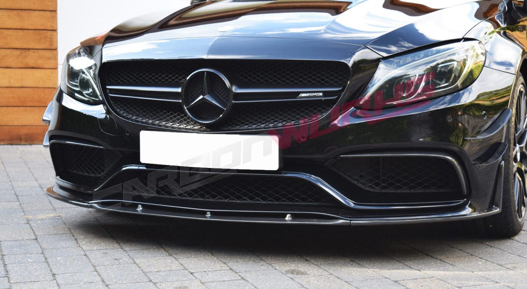 MERCEDES C63 CARBON FIBRE FRONT SPOILER EXTENSION