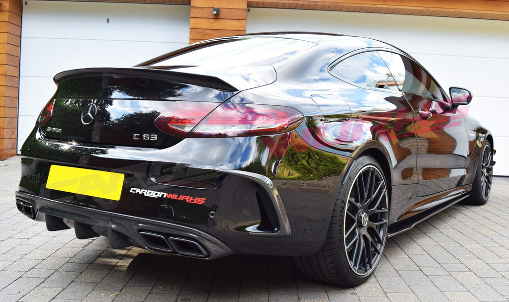 MERCEDES C63 COUPE CARBON FIBRE REAR BUMPER SPOILERS