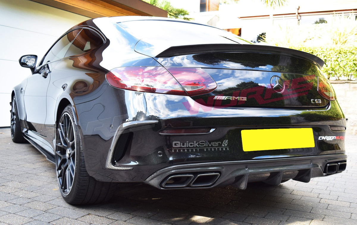 MERCEDES C63 COUPE CARBON FIBRE REAR BUMPER SPOILERS