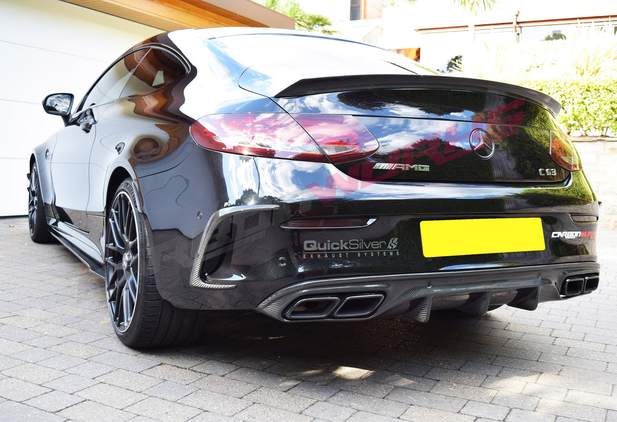 MERCEDES C63 CARBON FIBRE SIDE SKIRT EXTENSIONS