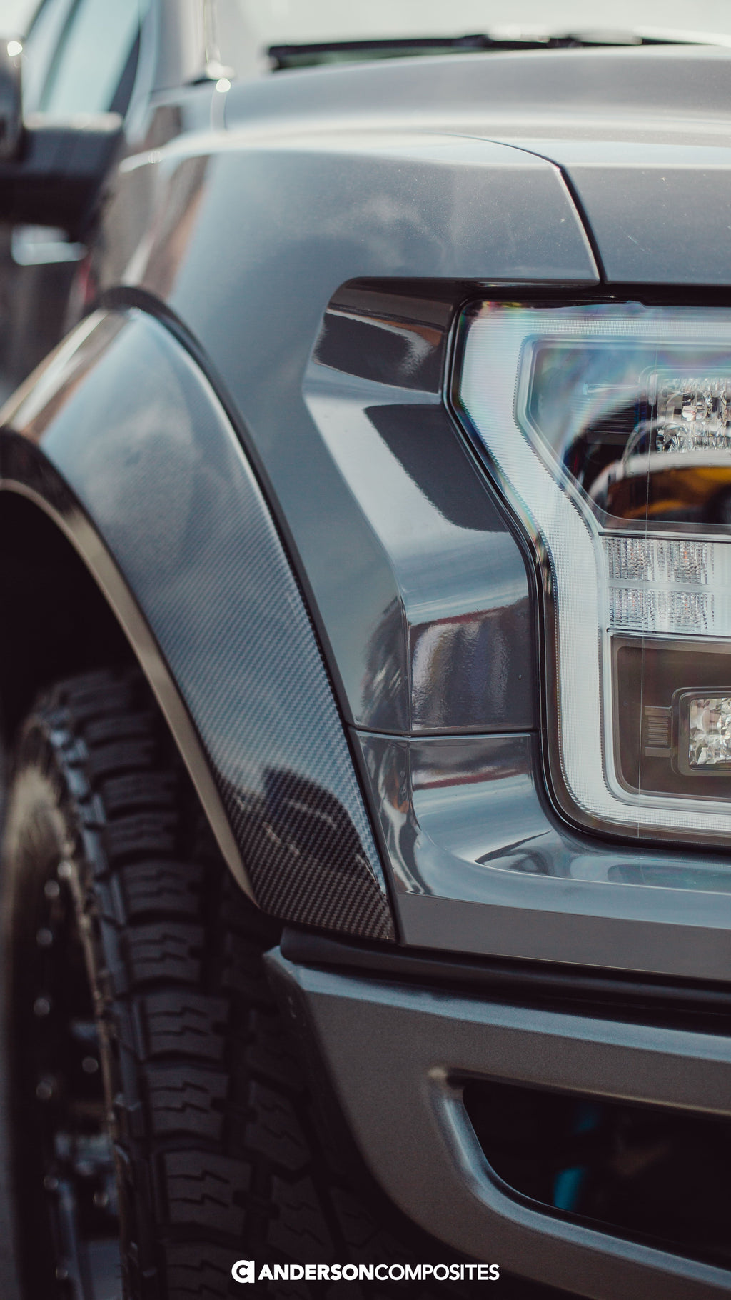 2017-2020 FORD RAPTOR CARBON FIBER TYPE-WIDE FRONT FENDER FLARES (PAIR)