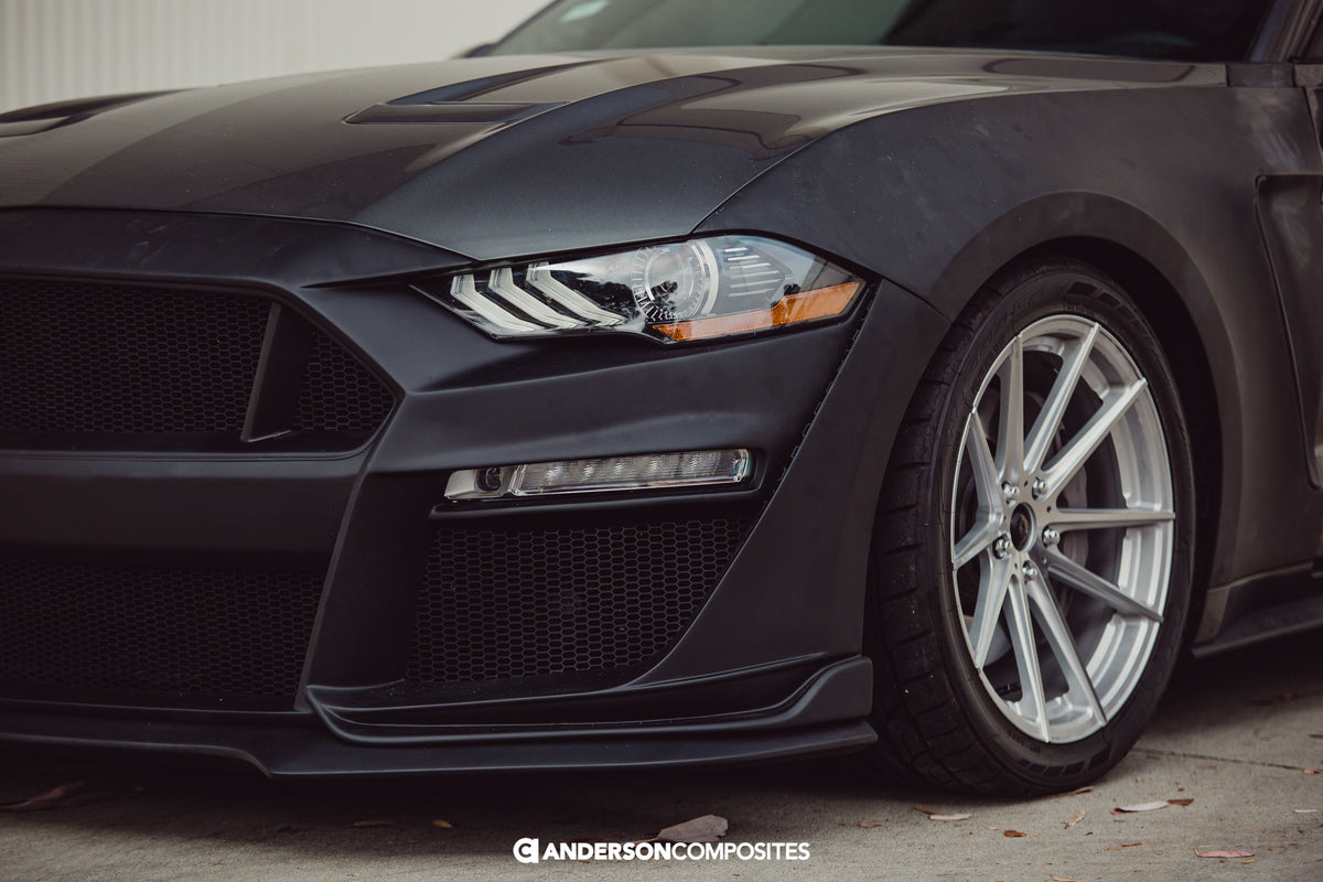 2018 - 2023 Ford Mustang Type-ST (GT500 Style) Fiberglass Front Bumper with Fiberglass Grille/Front Lip