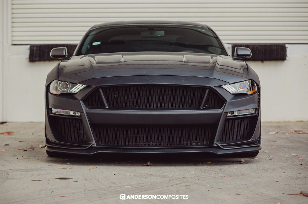 2018 - 2023 Ford Mustang Type-ST (GT500 Style) Fiberglass Front Bumper with Fiberglass Grille/Front Lip