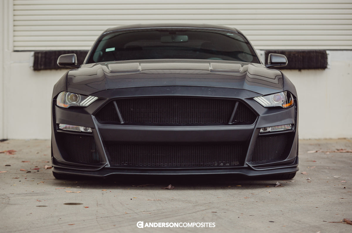 2018 - 2023 Ford Mustang Type-ST (GT500 Style) Fiberglass Front Bumper with Fiberglass Grille/Front Lip