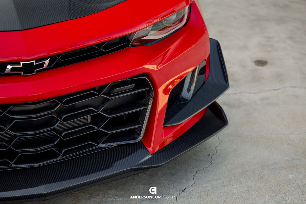 2017 - 2024 CAMARO ZL1 1LE CARBON FIBER FRONT BUMPER CANARDS (DIVE PLANES)