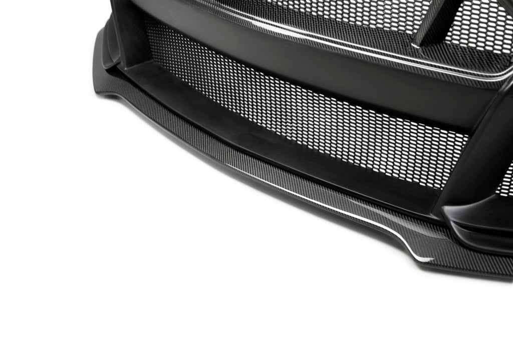 2018 - 2023 Ford Mustang Type-ST (GT500 Style) Fiberglass Front Bumper with Carbon Fiber Grille/Front Lip