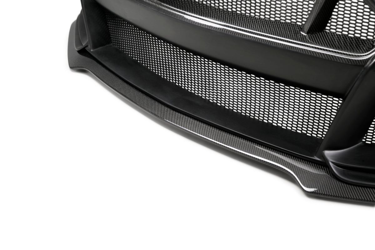 2018 - 2023 Ford Mustang Type-ST (GT500 Style) Fiberglass Front Bumper with Carbon Fiber Grille/Front Lip