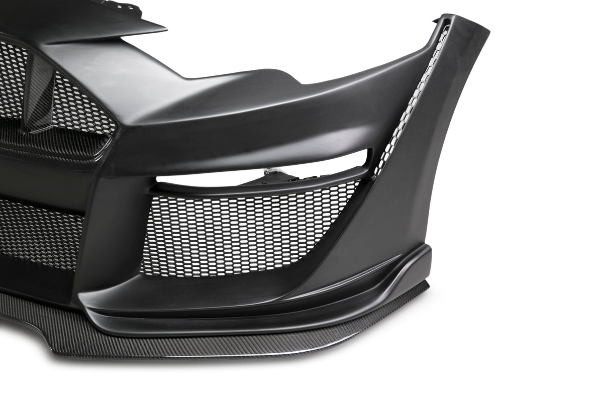 2018 - 2023 Ford Mustang Type-ST (GT500 Style) Fiberglass Front Bumper with Carbon Fiber Grille/Front Lip