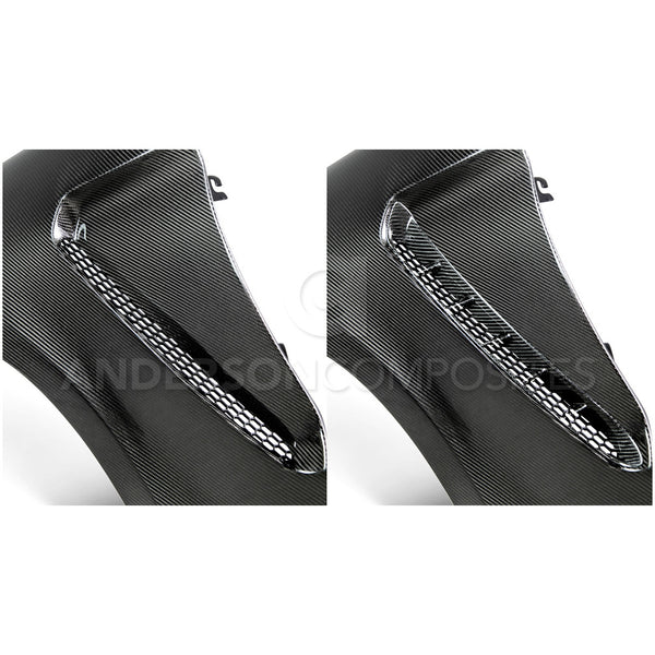 2015 - 2017 MUSTANG GT350 STYLE MUSTANG CARBON FIBER FRONT FENDERS (PAIR)