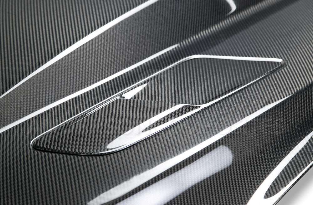 2015 - 2017 Mustang Double-Sided Carbon Fiber Cowl Hood