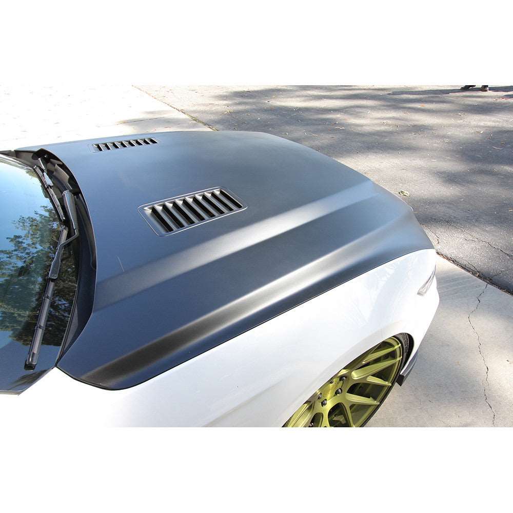 2015 - 2017 Mustang Fiberglass Super Snake Style Hood (Primer)