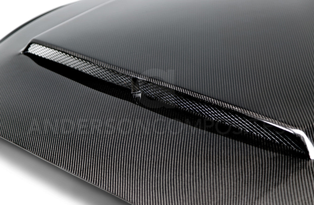 2015 - 2017 Mustang Double-Sided Carbon Fiber \Super Snake\" Style Hood"