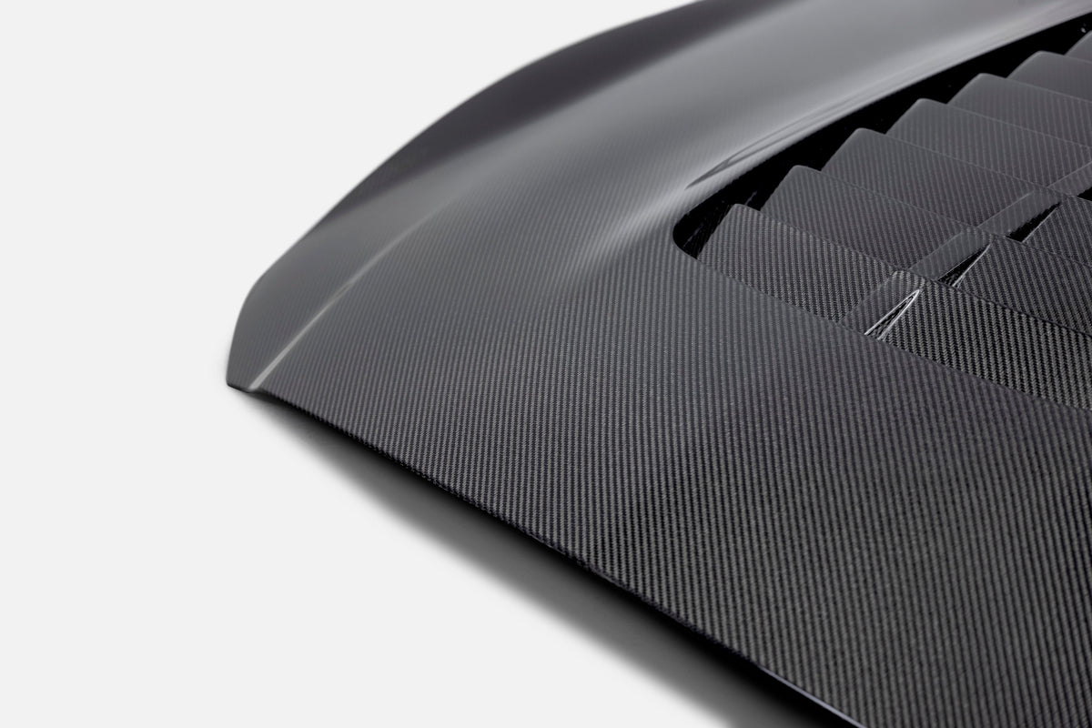 2015 - 2020 MUSTANG SHELBY GT350 TYPE-GT5 DOUBLE-SIDED CARBON FIBER HOOD