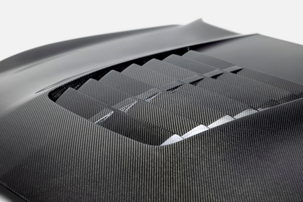 2015 - 2020 MUSTANG SHELBY GT350 TYPE-GT5 DOUBLE-SIDED CARBON FIBER HOOD