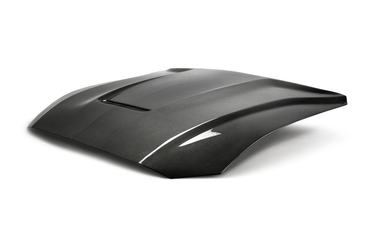 2018-2023 FORD MUSTANG TYPE-GR DOUBLE SIDED CARBON FIBER HOOD