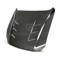2018 - 2023 FORD MUSTANG TYPE-SA DOUBLE-SIDED CARBON FIBER HEAT EXTRACTOR HOOD