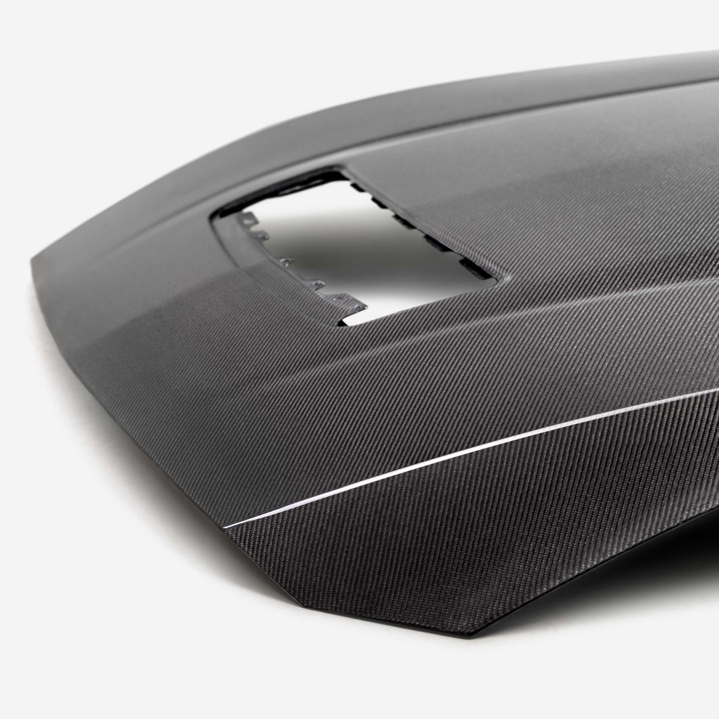 2024 FORD MUSTANG TYPE-OE DOUBLE-SIDED CARBON FIBER HOOD