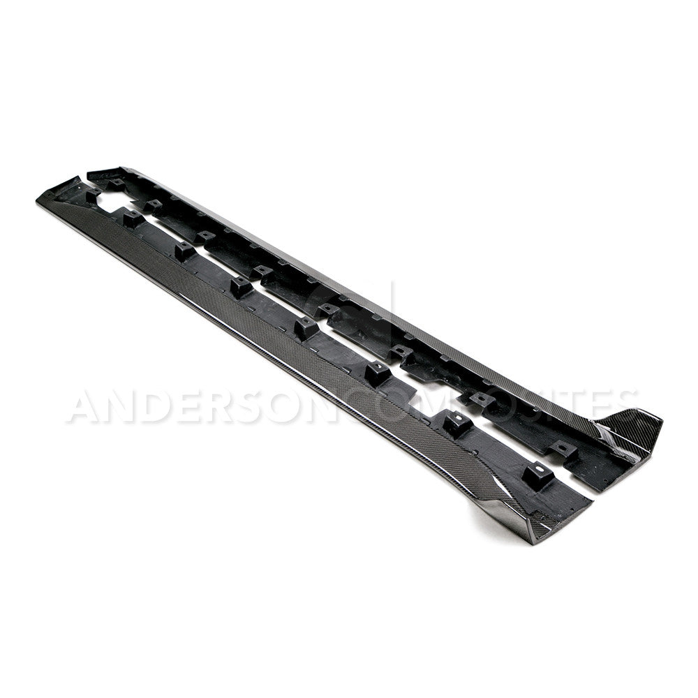 2015 - 2020 Mustang Shelby GT350 Carbon Fiber Side Rocker Panel Splitters