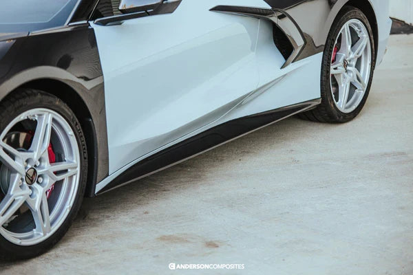 2020 - 2024 CORVETTE C8 CARBON FIBER SIDE SKIRT EXTENSIONS