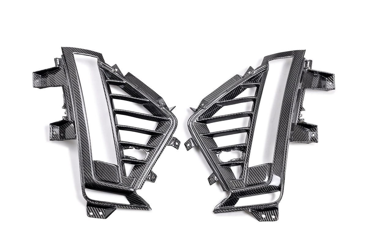 2022-2024 CADILLAC CT5-V BLACKWING CARBON FIBER FRONT BUMPER SIDE GRILLES (PAIR)