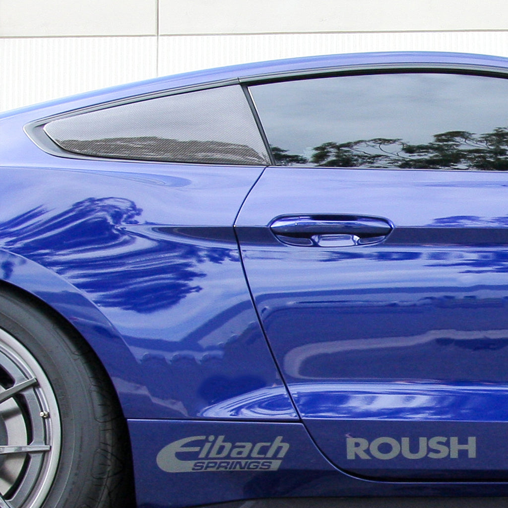 2015 - 2023 Mustang Carbon Fiber Type-Flat Side Window Louvers (Pair)