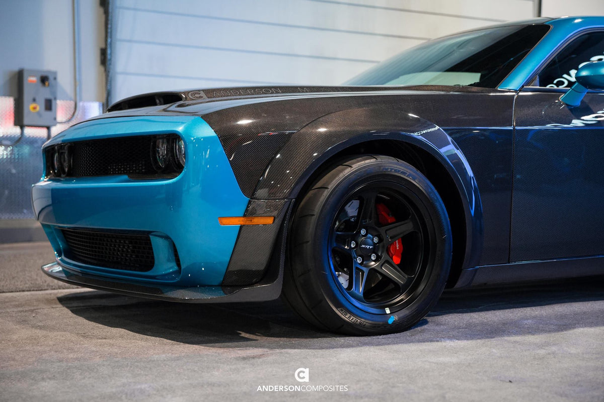2018 - 2023 Dodge Challenger Hellcat Widebody/Demon/Redeye Carbon Fiber Front Fender Flare Extensions