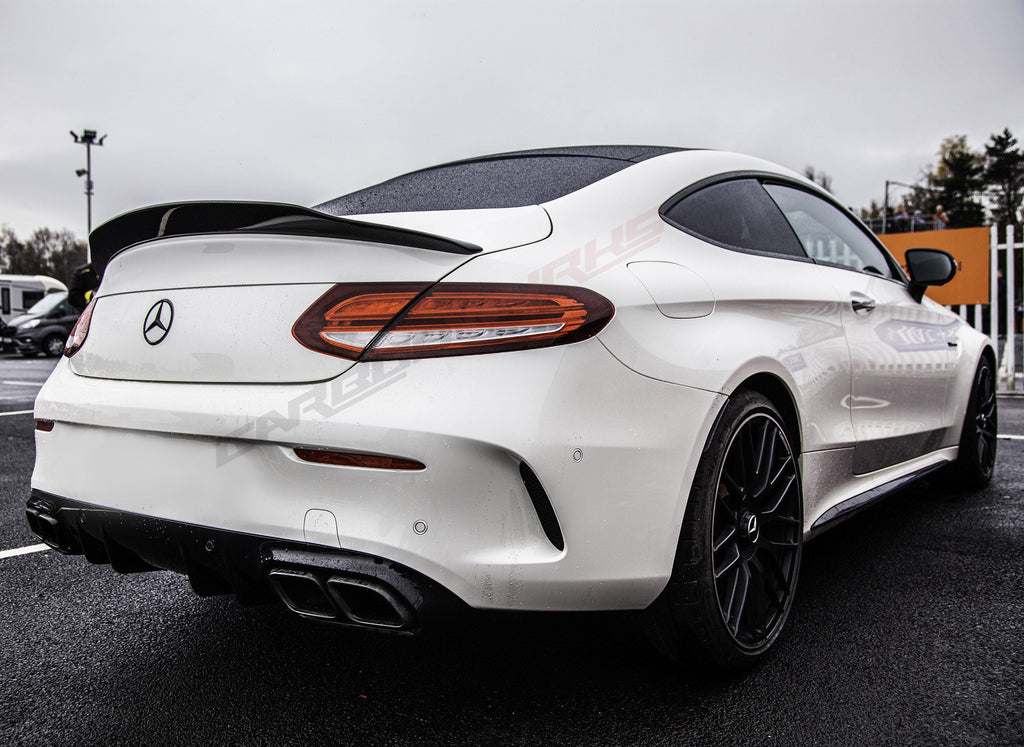 MERCEDES C CLASS COUPE CARBON FIBRE DTM REAR BOOT SPOILER