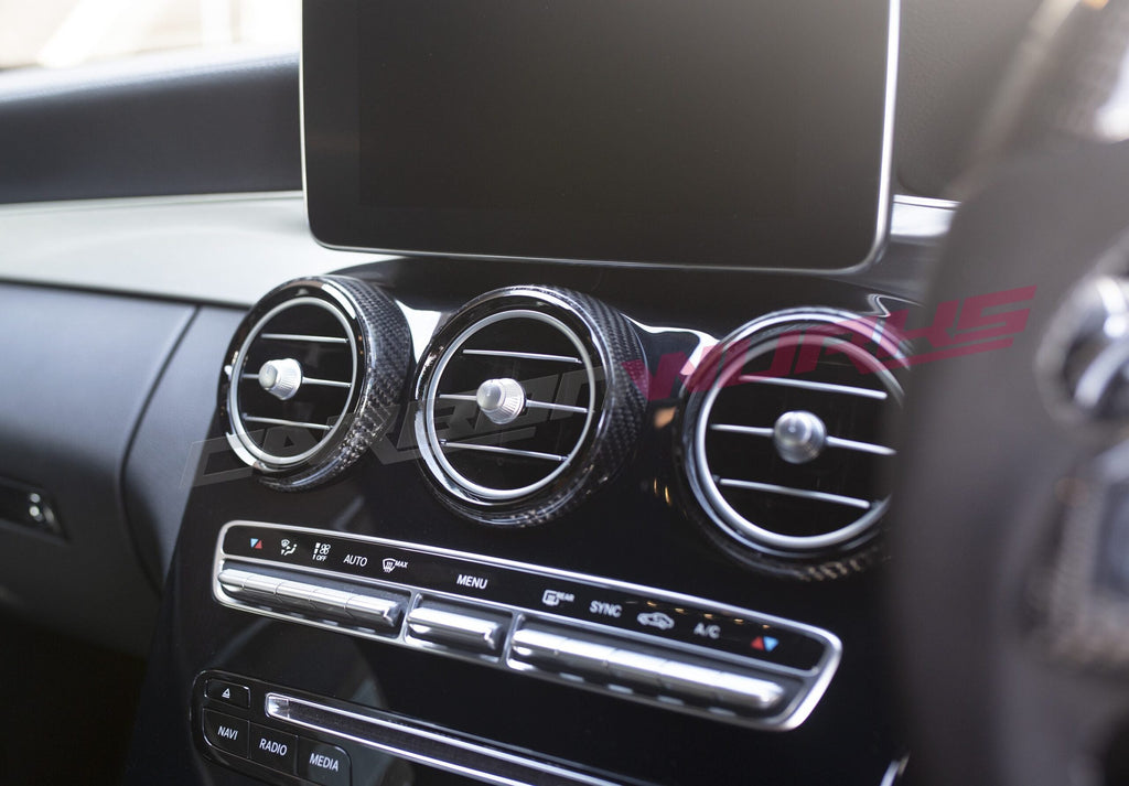 MERCEDES C63 / C-CLASS CARBON FIBRE DASHBOARD AIR VENTS