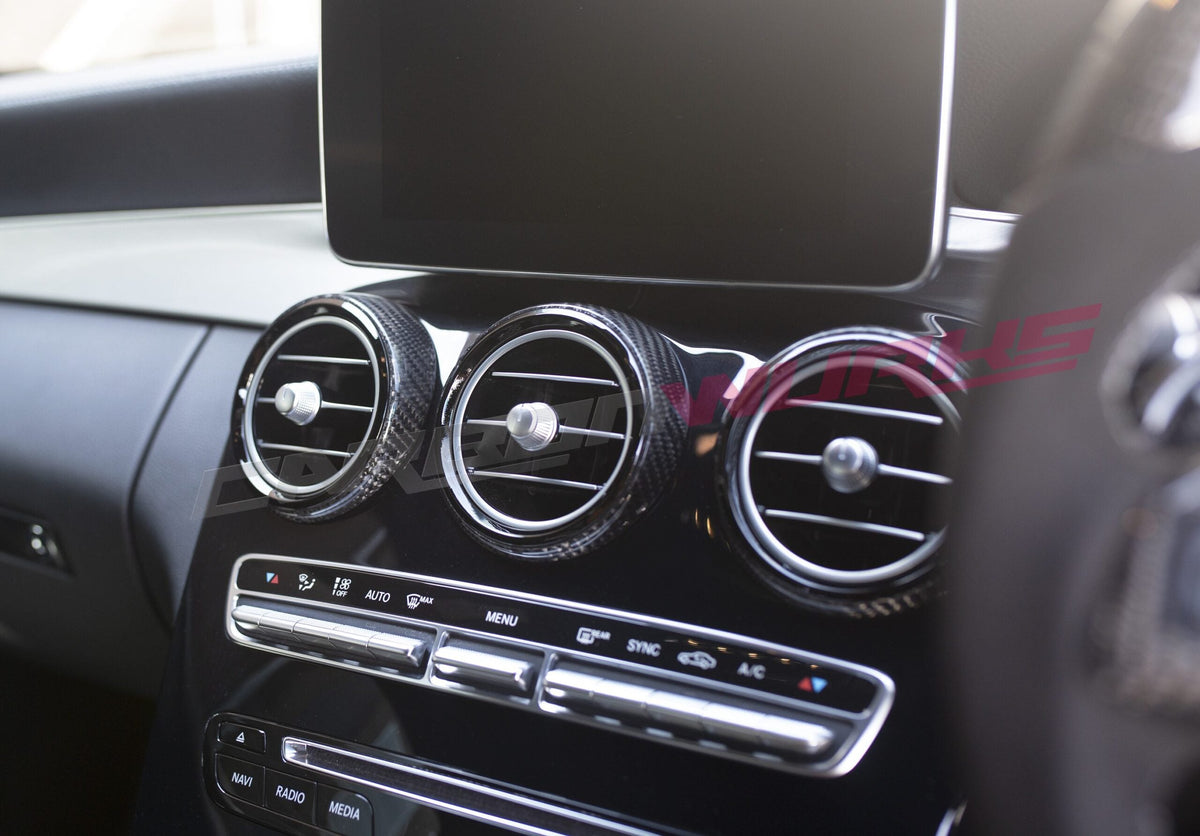 MERCEDES C63 / C-CLASS CARBON FIBRE DASHBOARD AIR VENTS