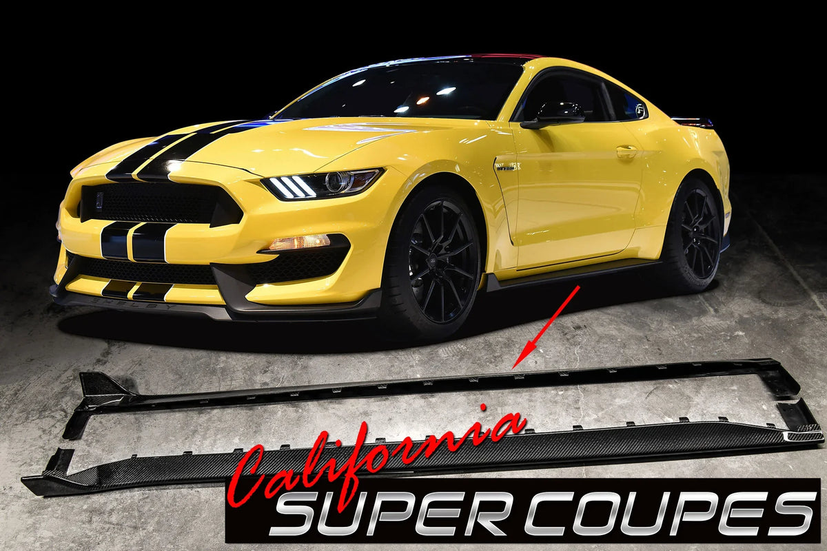 Carbon Fiber GT350 Side Skirts Ford Mustang Shelby 2015-2018