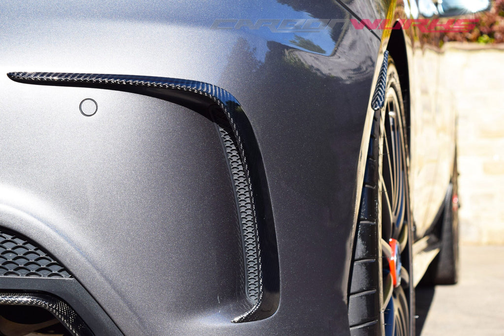 MERCEDES A-CLASS CARBON FIBRE REAR BUMPER FLICKS / SPOILER