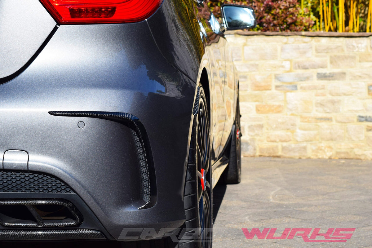 MERCEDES A-CLASS CARBON FIBRE REAR BUMPER FLICKS / SPOILER