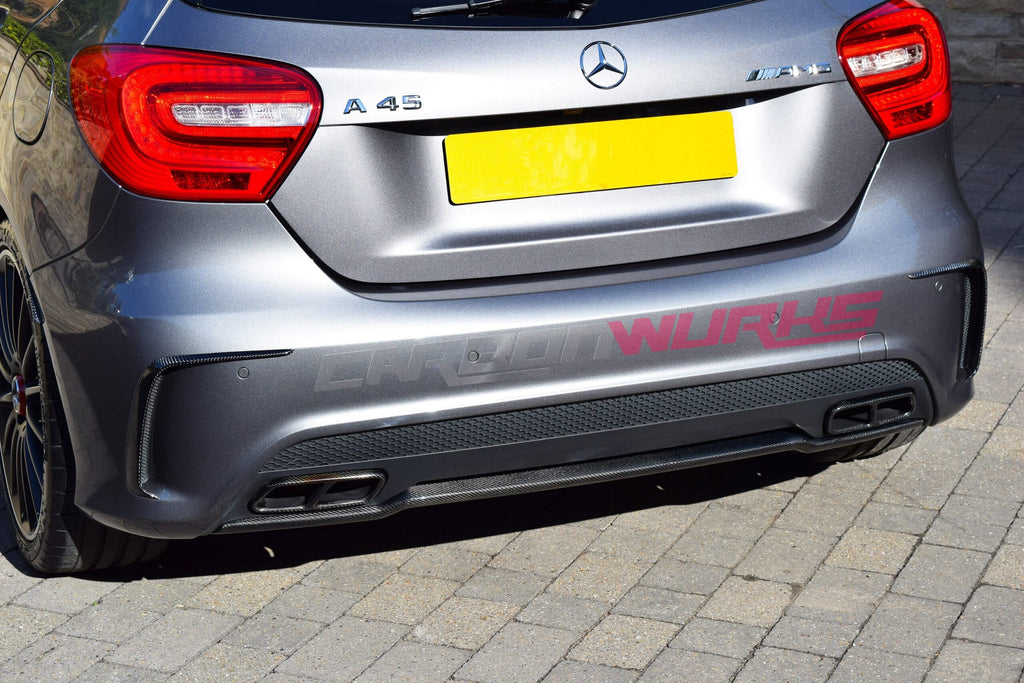 MERCEDES A-CLASS CARBON FIBRE REAR BUMPER FLICKS / SPOILER