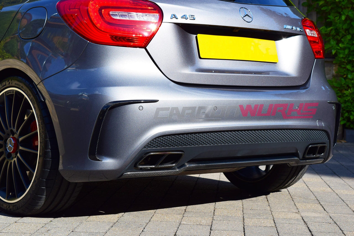 MERCEDES A-CLASS CARBON FIBRE REAR BUMPER FLICKS / SPOILER
