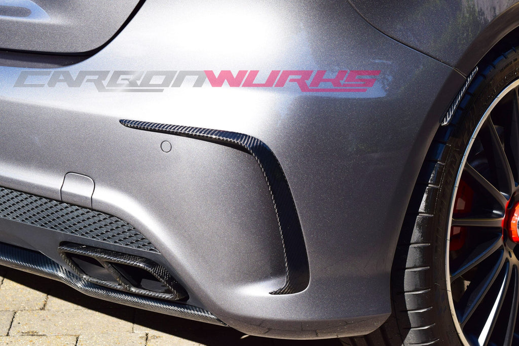 MERCEDES A-CLASS CARBON FIBRE REAR BUMPER FLICKS / SPOILER