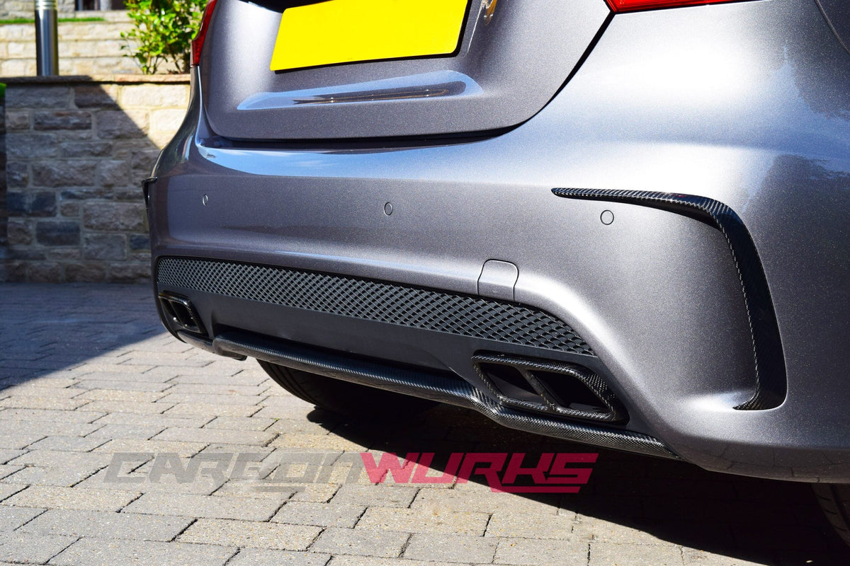 MERCEDES A-CLASS CARBON FIBRE REAR BUMPER FLICKS / SPOILER
