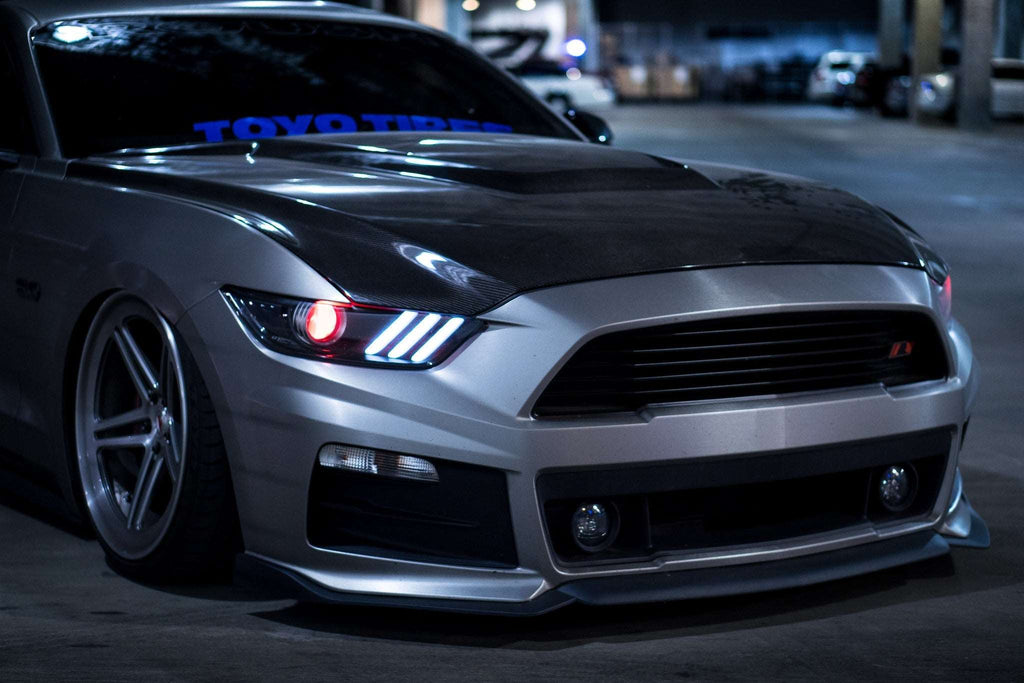 2015 - 2017 Mustang Double-Sided Carbon Fiber GT350 Style Hood