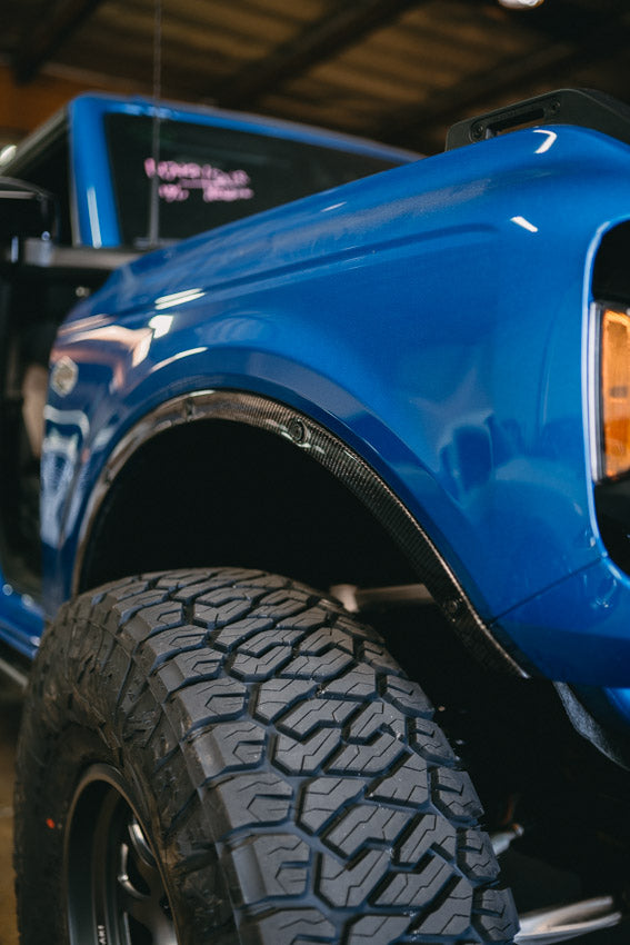 2021 - 2024 Ford Bronco Carbon Fiber Fender Flare Delete Kit - Front & Rear (4-Door)