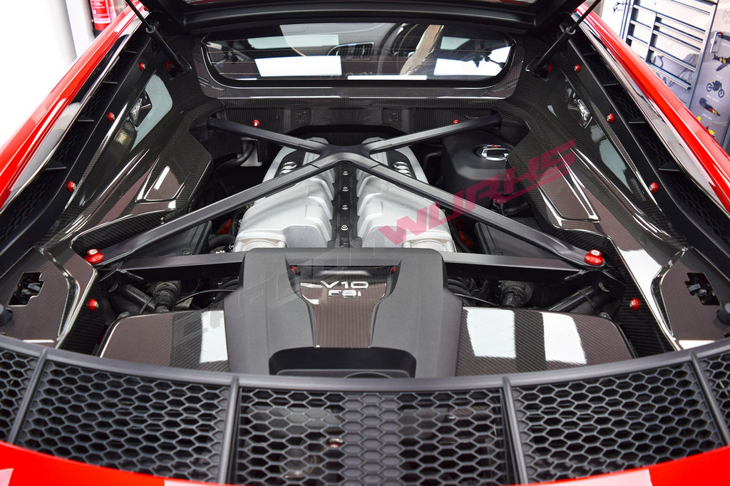 Audi R8 4S Coupe Gen 2 Titanium Engine Dress Up Kit (Fits 2016-2024)