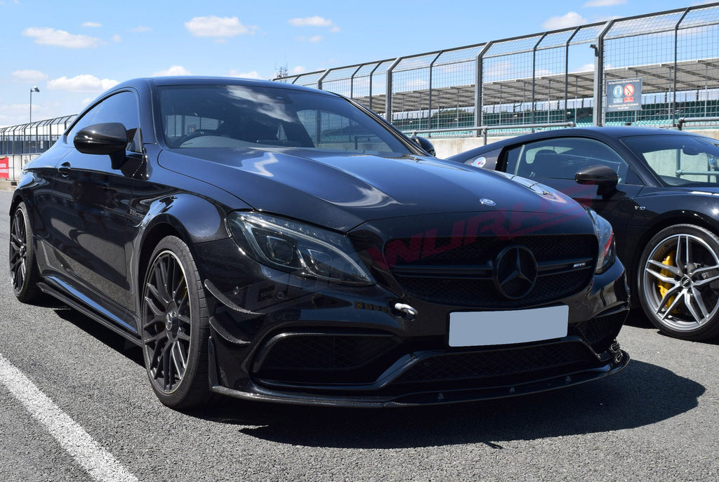 MERCEDES C63 CARBON FIBRE FRONT SPOILER EXTENSION