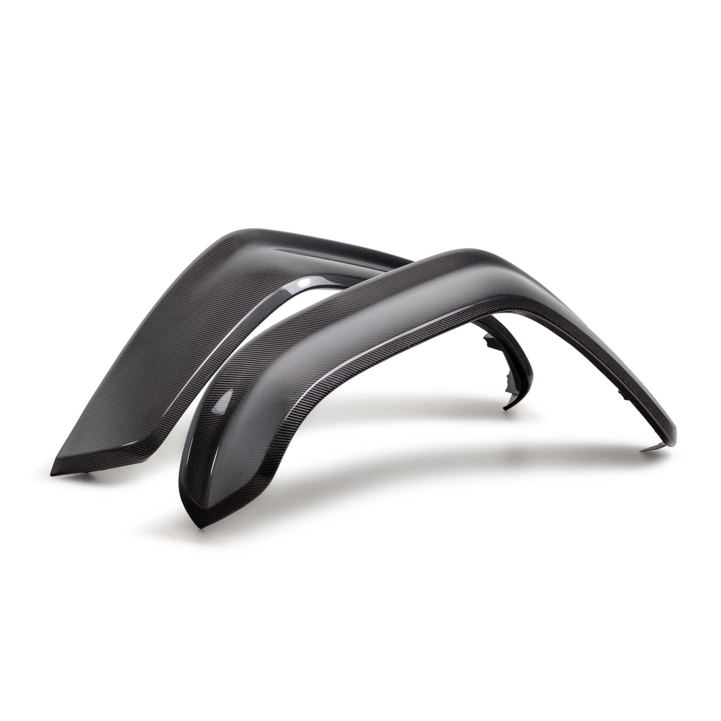 2022 - 2024 Ford Bronco Raptor Carbon Fiber Front Fender Flares - Gloss