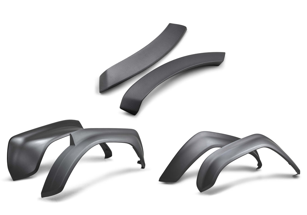 2022 - 2024 Ford Bronco Raptor Carbon Fiber Fender Flare Set, Front & Rear - Matte