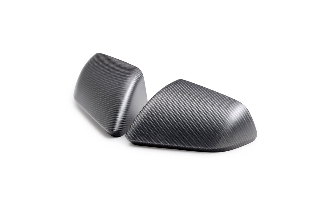 2015 - 2024 Mustang Carbon Fiber Side Mirror Cover Set w/o Turn Signals (Matte Finish)