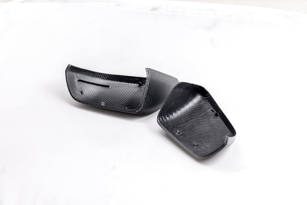 2015 - 2024 Mustang Carbon Fiber Side Mirror Cover Set w/o Turn Signals (Matte Finish)
