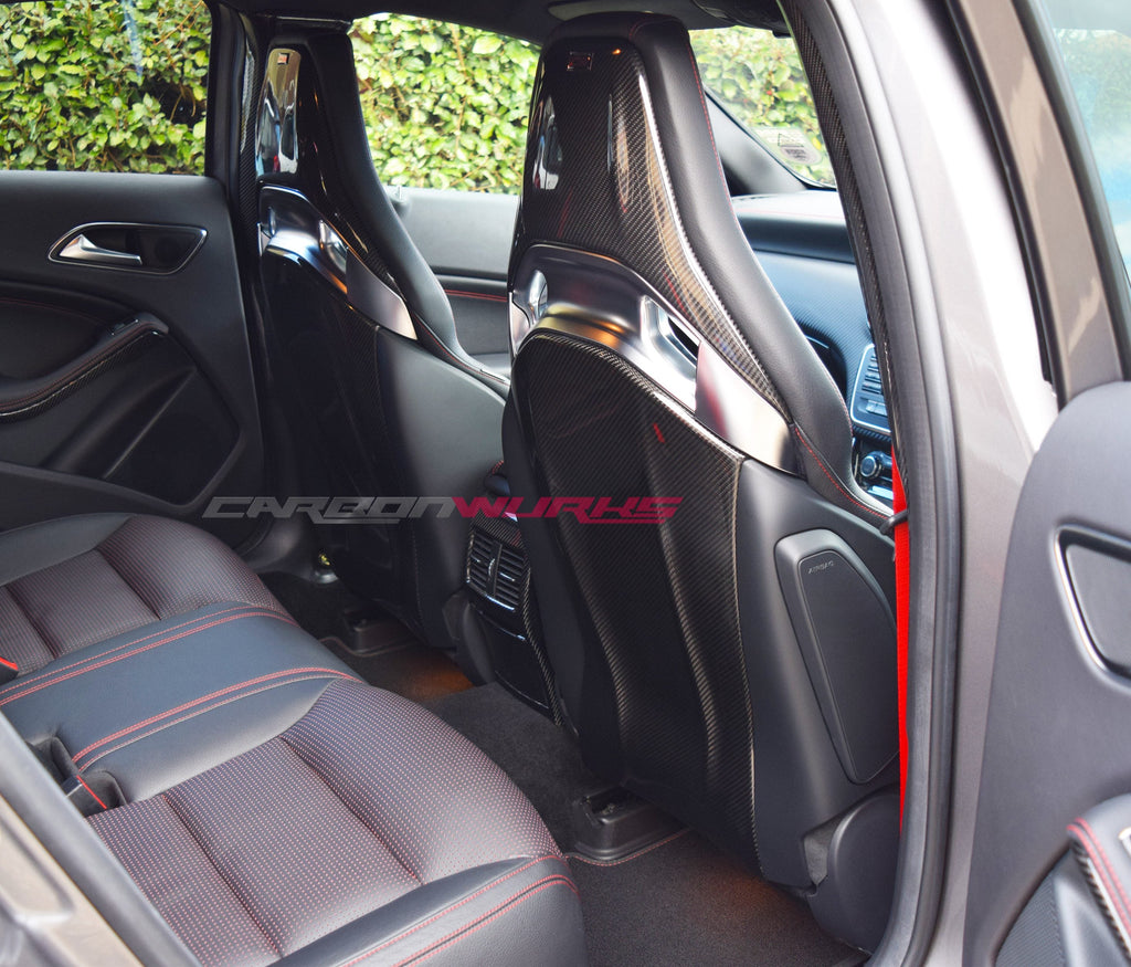 MERCEDES W176 / W117 CARBON FIBRE SEAT BACK COVERS