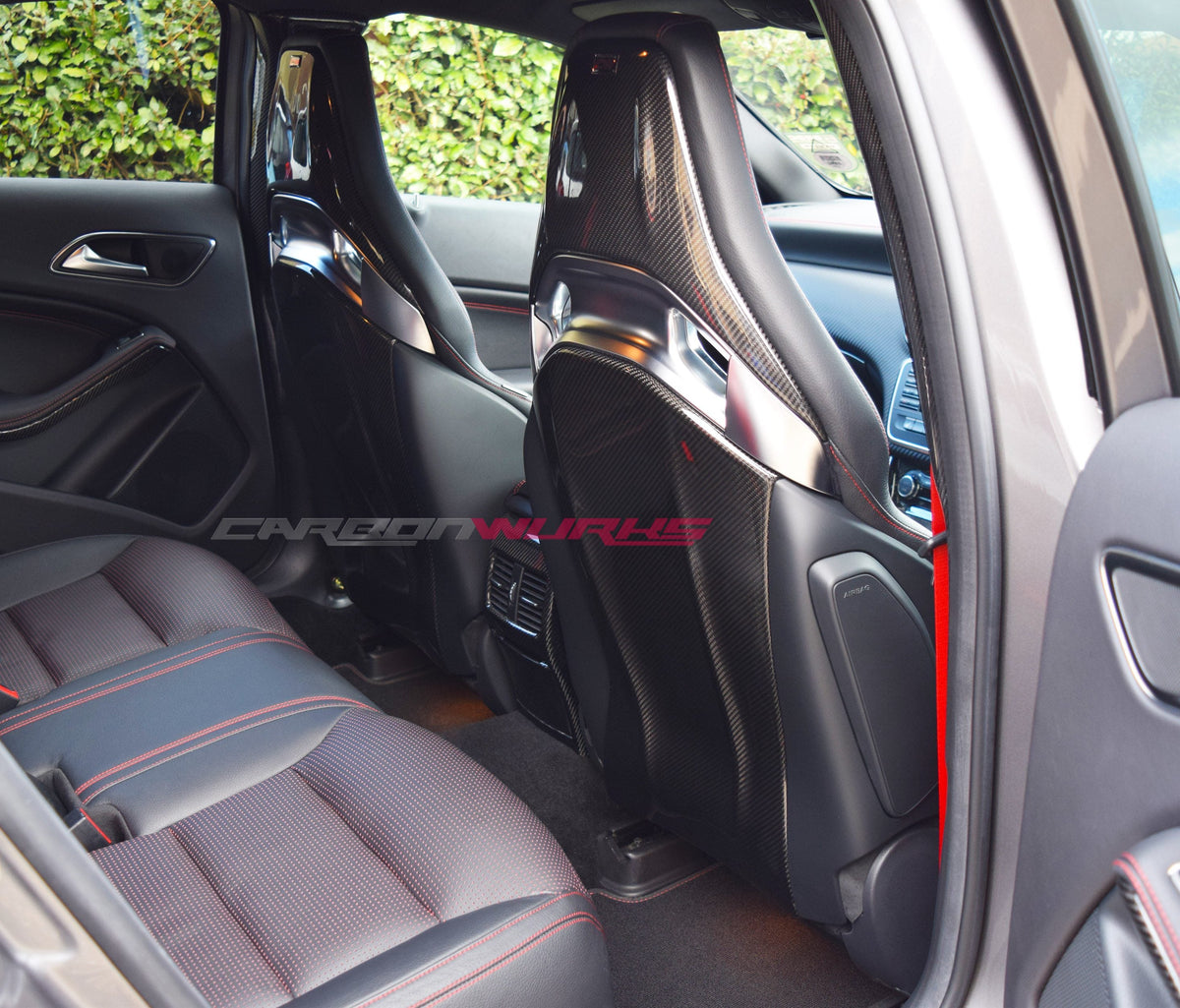 MERCEDES W176 / W117 CARBON FIBRE SEAT BACK COVERS